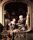 Gerrit Dou The Poulterer's Shop painting